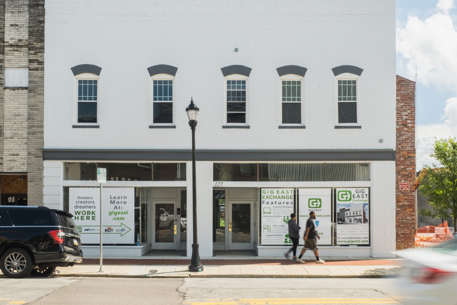 Suspension bridge in Cape Girardeau, Missouri at sunrise